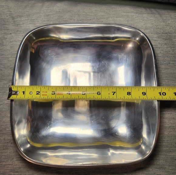 Towle Pewter Pintel Collection Square Serving Bowl Made in India 9.5 " Vintage - Picture 4 of 6